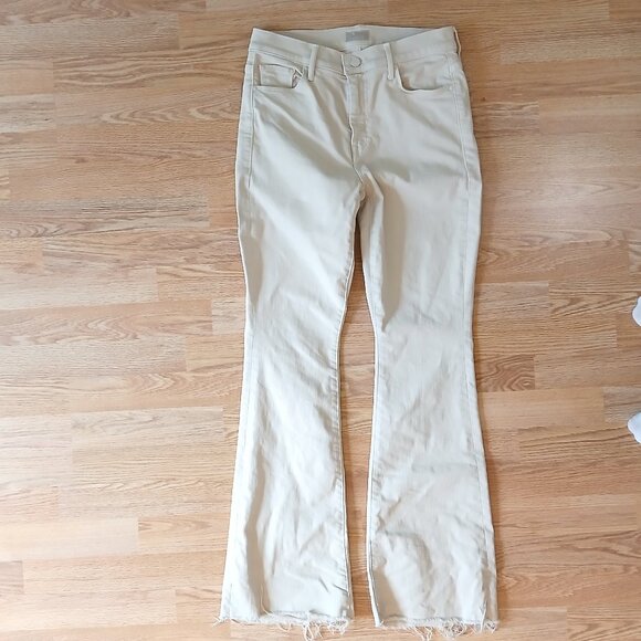 MOTHER The Weekender Fray In Play Date Mid-Rise Stretch Flare Jeans Size 28 - Picture 3 of 7